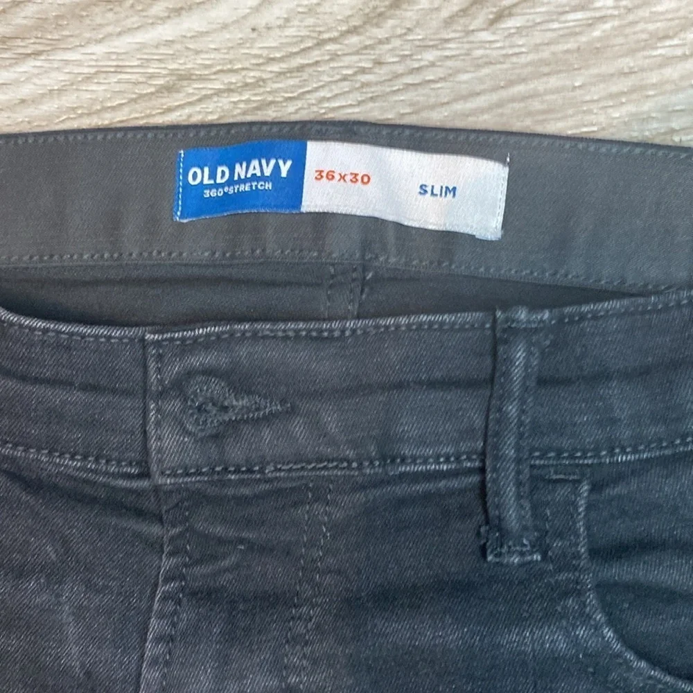 Men's Old Navy Slim Five Pocket Corduroy Pants Jeans Size 36x30 Black - Picture 4 of 8